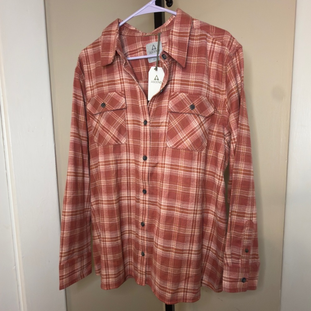 16/18 Ascend Red Plaid Button Down Shirt